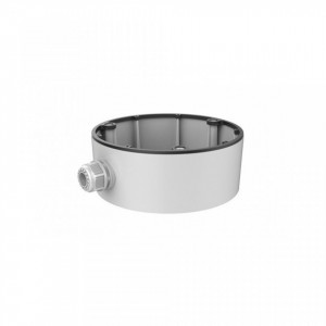 Doza de jonctiune Hikvision DS-1280ZJ-DM26 pentru camere de supraveghere tip dome, fabricata din aliaj de aluminiu, culoare alba, dimensiuni 165x65mm, greutate 466g, ideala pentru protejarea conexiunilor la exterior si interior, design rezistent si durabi