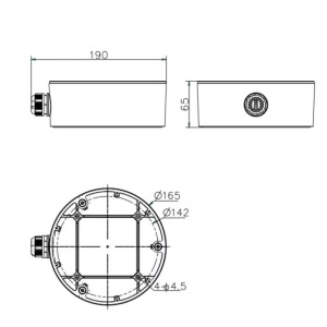 Doza de jonctiune Hikvision DS-1280ZJ-DM26 pentru camere de supraveghere tip dome, fabricata din aliaj de aluminiu, culoare alba, dimensiuni 165x65mm, greutate 466g, ideala pentru protejarea conexiunilor la exterior si interior, design rezistent si durabi - Img 5