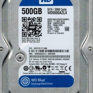 Hard disk intern 3.5 Western Digital Blue 500GB WD5000AAKX SATA III 6Gb/s 7200rpm 16MB Cache Desktop PC Storage HDD Hard Drive Stocare Date Componente PC Silențios Fiabil