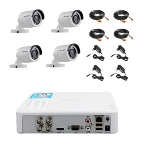 Kit complet 4 camere supraveghere exterior Hikvision Turbo HD