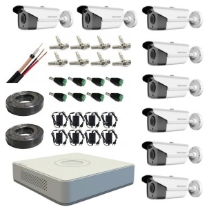 Kit supraveghere video Hikvision 8 Camere 1080P IR 80M 200m cablu inclus