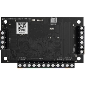 Modul integrare 18 zone cu fir Ajax Superior MultiTransmitter Fibra, suporta NC/NO/EOL/3EOL, alimentare 230V, backup baterie 7Ah, tehnologie Fibra, 15 tipuri evenimente, grad IP30, IK06, carcasa inclusa