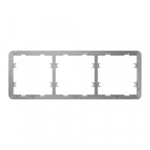 Rama modulara tripla Ajax Frame (3 seats) pentru intrerupatoare LightSwitch si prize smart/basic, design minimalist slim, sistem fixare rapida, culoare alb (White), montaj orizontal sau vertical - Img 1
