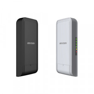 Set receptor-emitator wireless Hikvision DS-3WF0BC-2NT, viteza 300 Mbps, frecventa 2.4 GHz, antena 7 dBi, distanta transmisie optimizata, alimentare PoE pasiv, protectie intemperii, montaj pe stalp, tehnologie MIMO