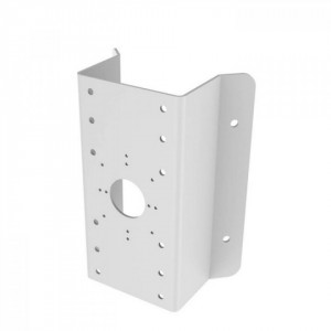 Suport montaj pe colt HikVision DS-1276ZJ-SUS, fabricat din otel inoxidabil, culoare Hikvision White, design rezistent pentru camere de supraveghere, montare externa sau interna, durabilitate ridicata, 2 kg