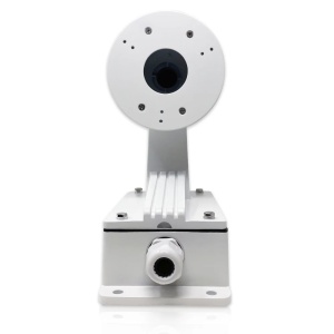 Suport perete HikVision cu doza de jonctiune DS-1273ZJ-130B-TRL, material aliaj de aluminiu, culoare alb Hikvision, montaj profesional camere supraveghere, rezistent la exterior, management cabluri, constructie robusta - Img 2