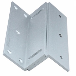Suport Z pentru electromagnet SM-Z280 fabricat din aluminiu robust, instalare simplă pentru uși cu deschidere spre interior, dimensiuni 180 x 50 x 50 mm, greutate 0.35 kg, durabil