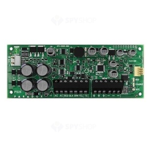 Sursa Alimentare Comutatie Supervizata 2.8A Paradox PS25, Compatibila EVO, SP si MG, Iesire 2.5A, Incarcare Baterie 300-1200mA, Contact Anti-Sabotaj, Stand-Alone sau Pe Bus, CE