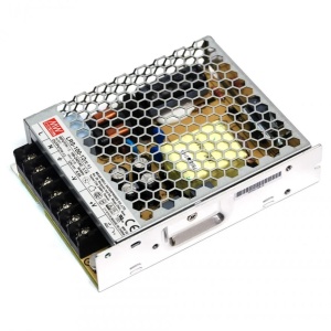 Sursa alimentare OEM S-60-12, 60W, 12V DC, 5A, eficienta 76%, conexiune terminal block, protectie suprasarcina OPP, supratensiune OVP, scurtcircuit SCP, dimensiuni 159x97x38mm