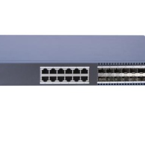 Switch 24 Port Gigabit Unmanaged Hikvision DS-3E0524TFB 12 RJ45 Gigabit, 12 porturi fibra optica, store-and-forward, 6 kV protectie la supratensiune, plug and play, Layer 2, intarziere <5us
