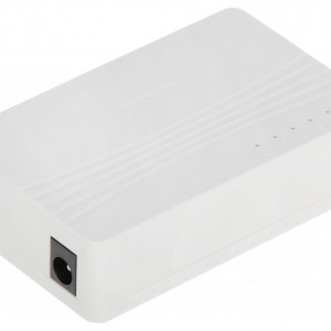 Switch de retea 5 Porturi HikVision DS-3E0105D-E, tehnologie Fast Ethernet 10/100 Mbps, arhitectura Store-and-forward, auto-learning MAC, instalare Plug and Play, design compact, montaj birou sau perete, carcasa plastic - Img 3