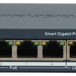 Switch de retea gestionabil Hikvision DS‑3E1505P‑EI, 4×Gigabit PoE + 1×Gigabit RJ45, buget PoE 60 W, suport VLAN 802.1Q, PoE watchdog pentru restart camere nefunctionale, STP/RSTP pentru prevenire bucle, detectie cablu, transmisie PoE pana la 300 m - Img 3