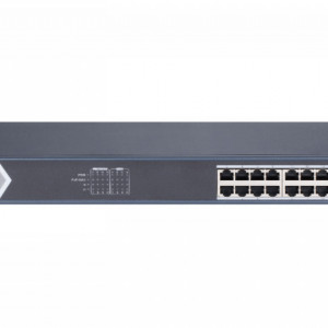 Switch HikVision 16 porturi Smart PoE Gigabit cu web interface si doua porturi pentru fibra optica Gigabit DS-3E1518P-SI