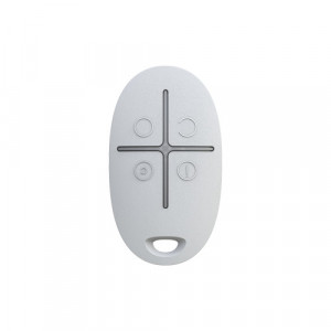 Telecomanda wireless Ajax SpaceControl Jeweller, 4 butoane, buton panica, armare/dezarmare/mod noapte, protectie la apasare accidentala, distanta 1300m, criptare dinamica, baterie CR2032 inclusa, autonomie pana la 5 ani