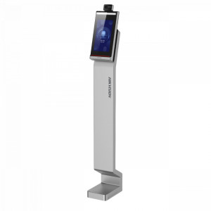 Terminal recunoastere faciala 10.1 inch HikVision DS-K5604A-3XF/V, masurare temperatura (30-45 grade C), precizie 0.5 grade C, 2 MP, detectie masca, capacitate 50.000 fete, Plug & Play, montaj pe podea, ecran touch