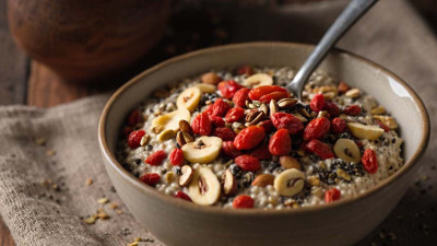 Terci de ovăz cu fructe de Goji pentru micul dejun