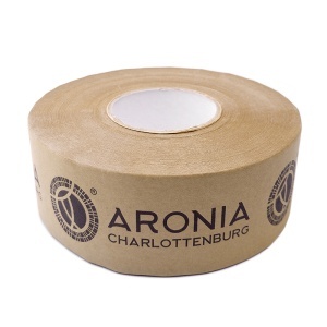 Bandă adezivă hârtie kraft 70g, maro sau albă, umectibilă, personalizată