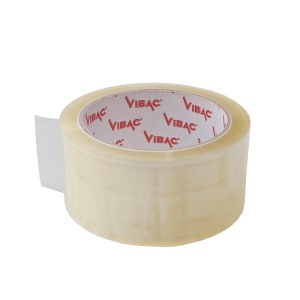 Bandă adezivă Vibac - BOPP transparent de 47 microni, cu adeziv solvent, 48mm x 60m