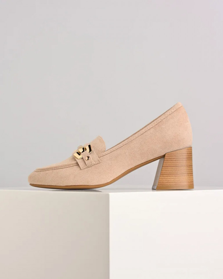 Ženske cipele na debelu petu C2531 bež