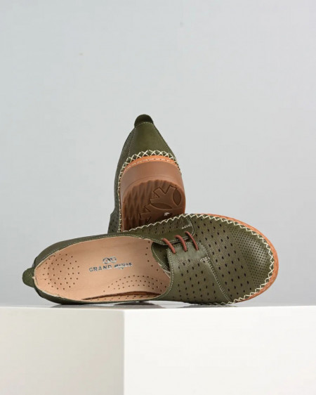 Zelene kožne ženske cipele Vidra leder, slika 6