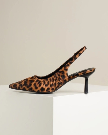 Ženske sandale sa zatvorenim prstima, na štiklu, leopard print, slika 7