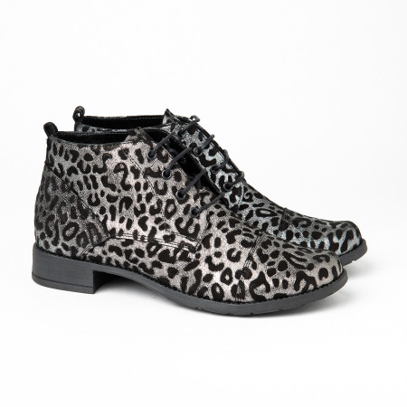 Kožne duboke cipele 2-901/25 leopard crne