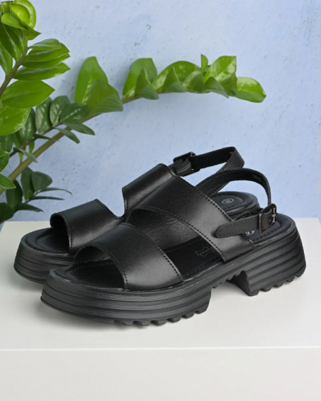 Džombaste crne sandale od kože, slika 6