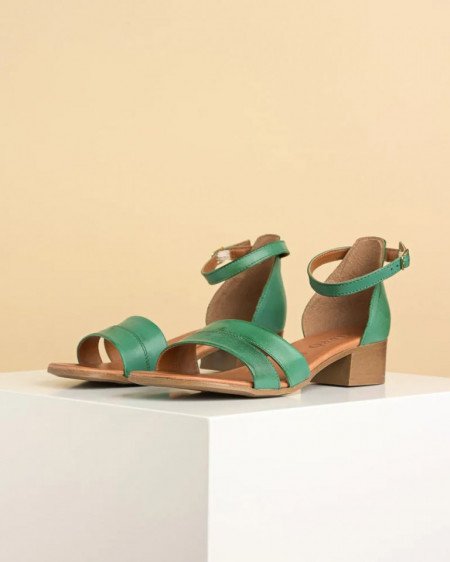 Kožne ženske sandale 244010 zelene