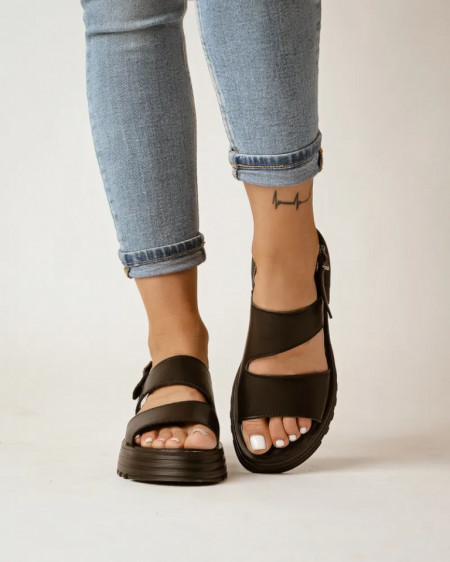 Džombaste crne sandale od kože, slika 1