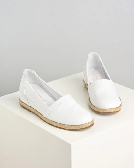 Bele ženske kožne espadrile, slika 3