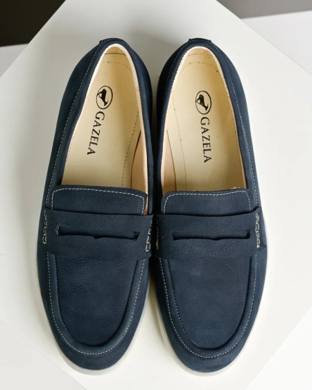 Kožne muške mokasine Gazela, teget boja, slika 9
