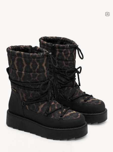 Ženske crne poluduboke vodoodbojne čizme, animal print, slika 11
