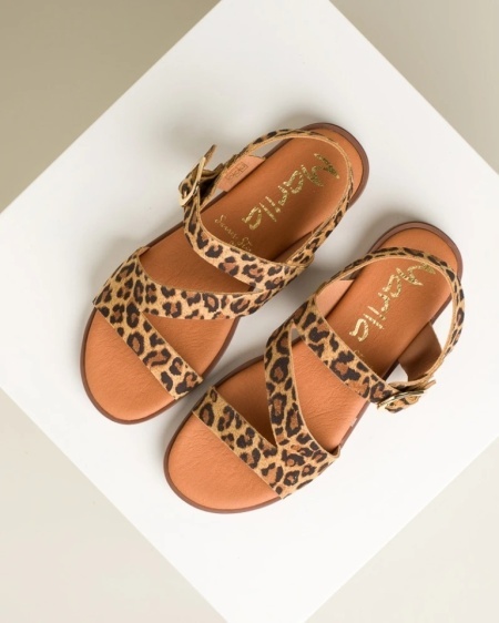 Ženske ravne sandale sa licem od prirodne kože, brend Marila, leopard print, slika 11