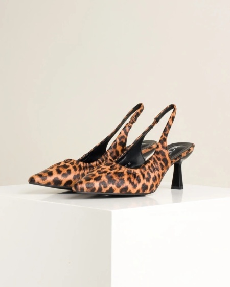 Ženske sandale sa zatvorenim prstima, na štiklu, leopard print, slika 6