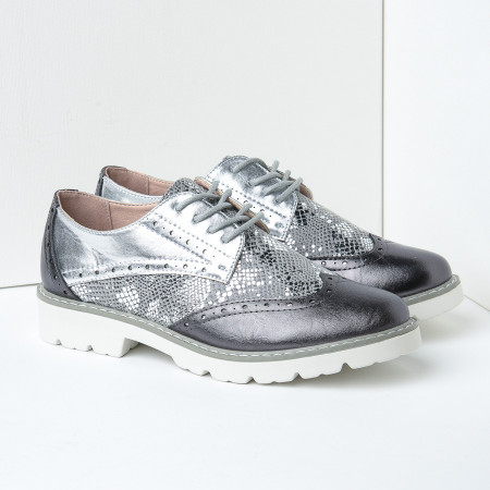Cipele oksfordice C2110 crno srebrne