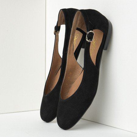 Kožne ženske cipele-baletanke B28 crne