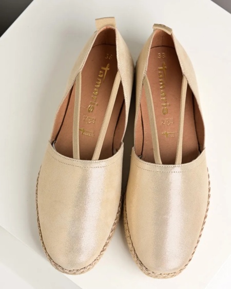 Šampanj boje kožne ženske espadrile, slika 8
