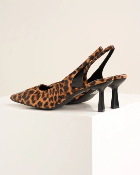 Ženske sandale sa zatvorenim prstima, na štiklu, leopard print, slika 4