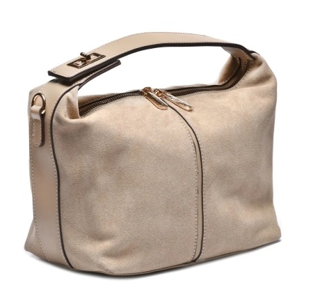 Ženska bež torba od eko velura, slika 2
