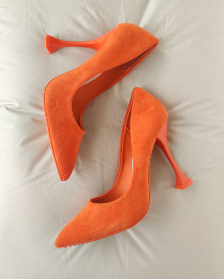 Cipele na štiklu L242202 narandžaste
