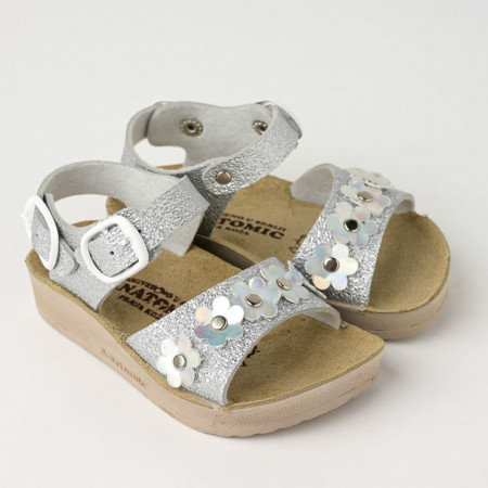 Anatomske sandale za devojčice  srebrne, slika 3