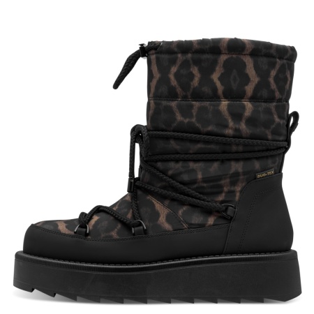 Ženske crne poluduboke vodoodbojne čizme, animal print, slika 2