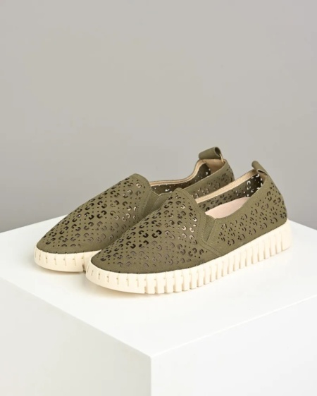 Maslinaste ženske rupičaste espadrile, slika 4