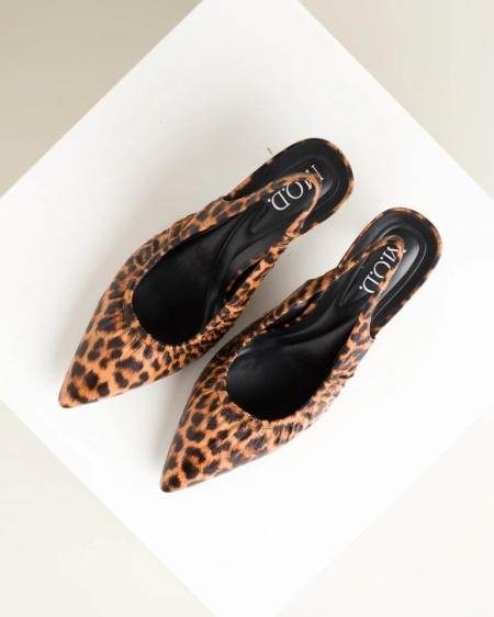 Ženske sandale sa zatvorenim prstima, na štiklu, leopard print, slika 11