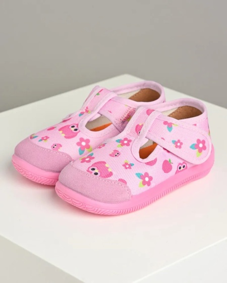 Milami patofnice za devojčice, roze sa cvetićima, slika 7