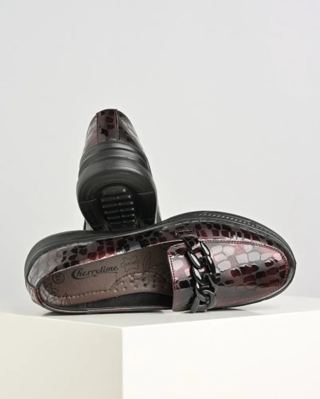 Kožne udobne ženske mokasine 3038-2 bordo, slika 6