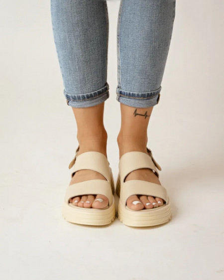 Džombaste bele sandale od kože, slika 2