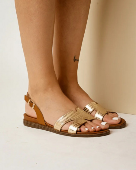 Ravne sandale S2353 zlatne
