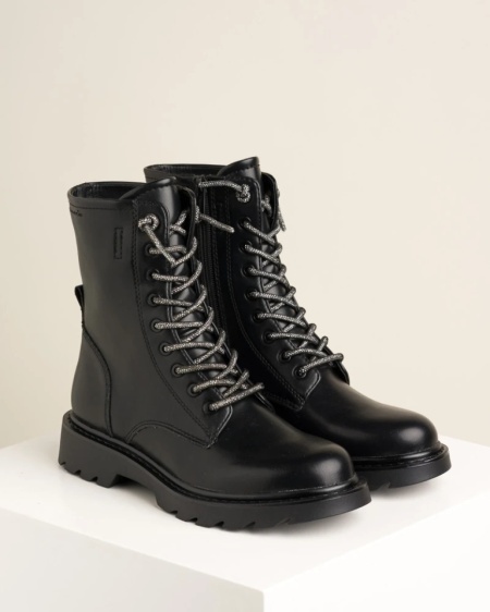 Ženske crne martinke sa svetlucavim pertlama, slika 3