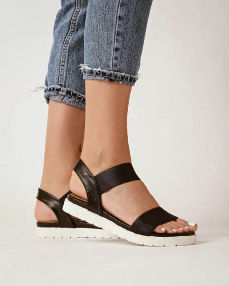 Udobne savitljive sandale S2262 crne